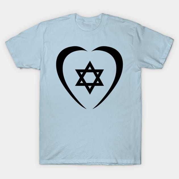 Jewish Heart Third Culture Series (Black) T-Shirt by Village Values